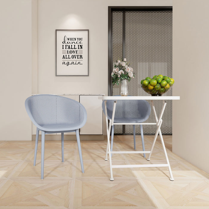 2 Piece Durable Single Chair With Hollow Out Design