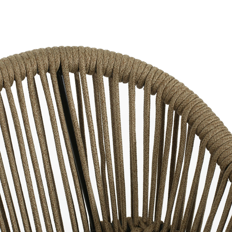La Push - Outdoor Rope Barstool (Set of 2) - Black / Brown