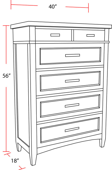 Americana Modern Bedroom - 6 Drawer Chest - Cotton