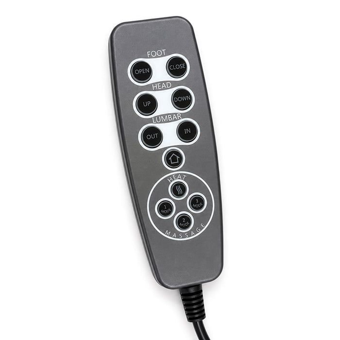Prime Time - P3 Sofa With Ddt, 3.0 Table, 7 Colors (Led And Cup Holders), Reading Light, Vibration, Speaker, And Heat Massage - Leather Gel Light Gray
