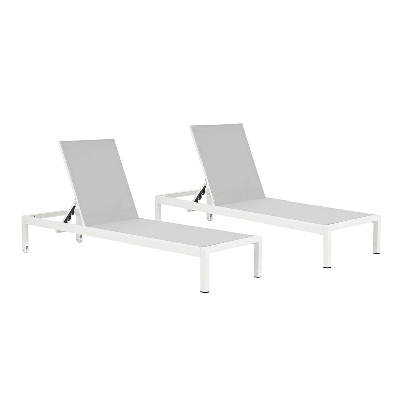 Outdoor Patio Chaise Lounge With 5 Reclining Positions
