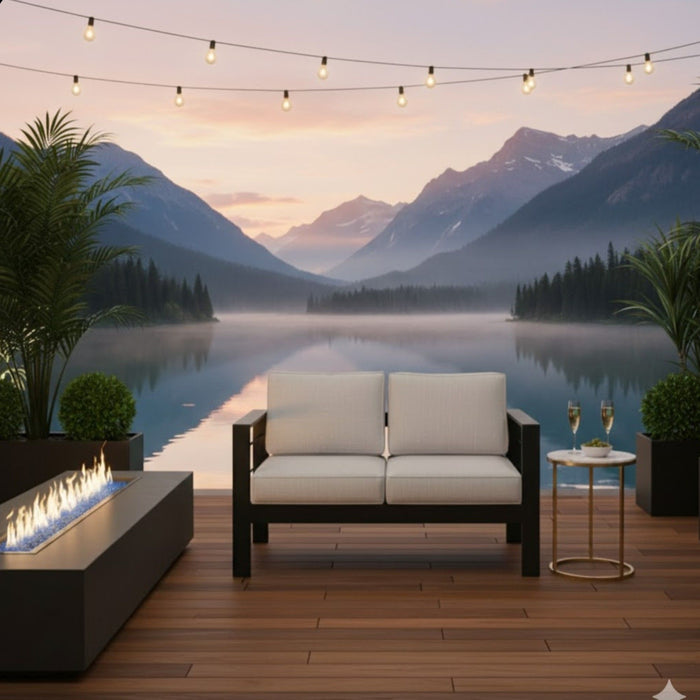Patio All-Weather Loveseat With Thick Cushions