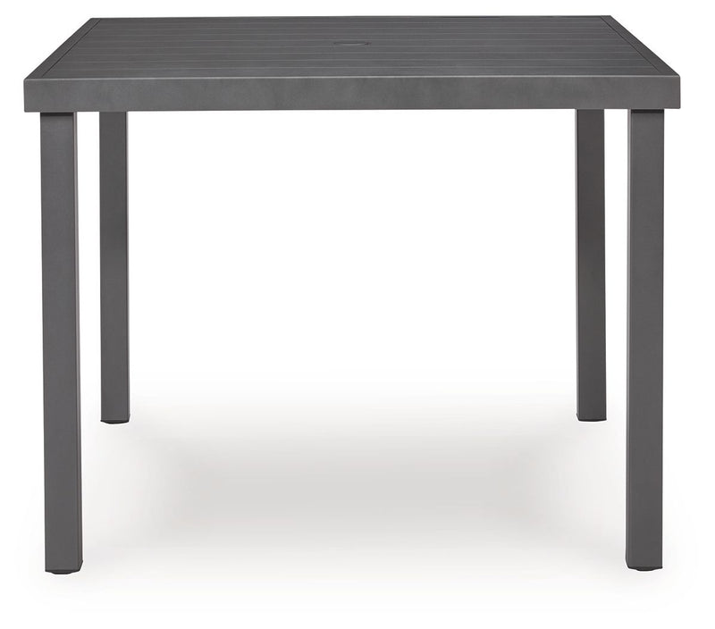Rocky Creek - Square Dining Table With Umbrella Option - Gray