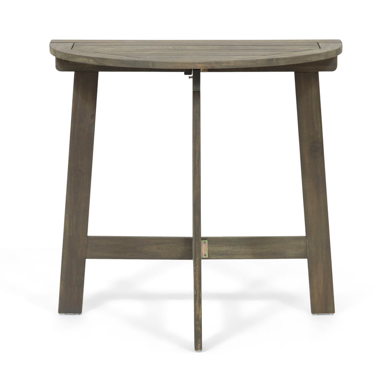 Outdoor 3 Piece Half Round Folding Bistro Set