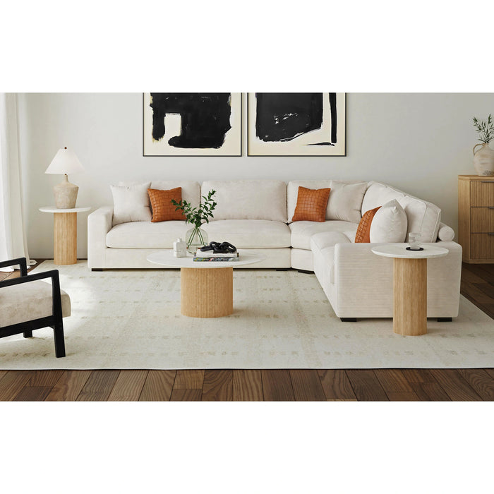 Sylvie Occasional Table Set with White Faux Marble Top and Base