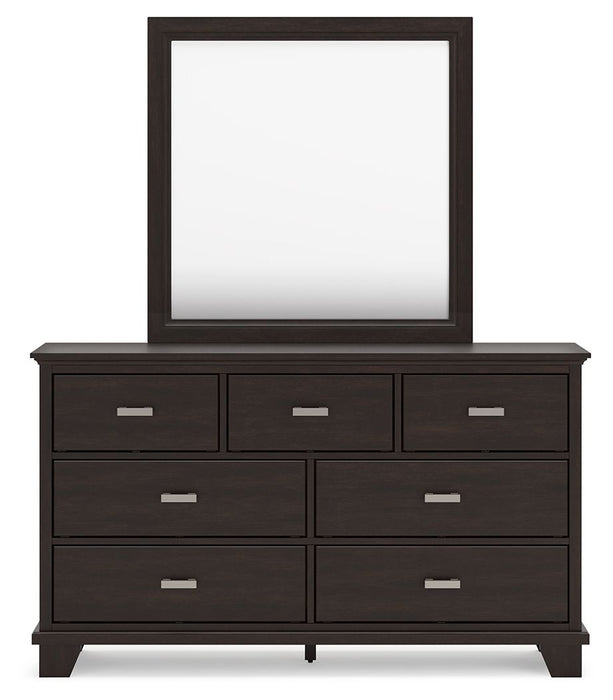 Covetown - Dresser And Mirror - Dark Brown