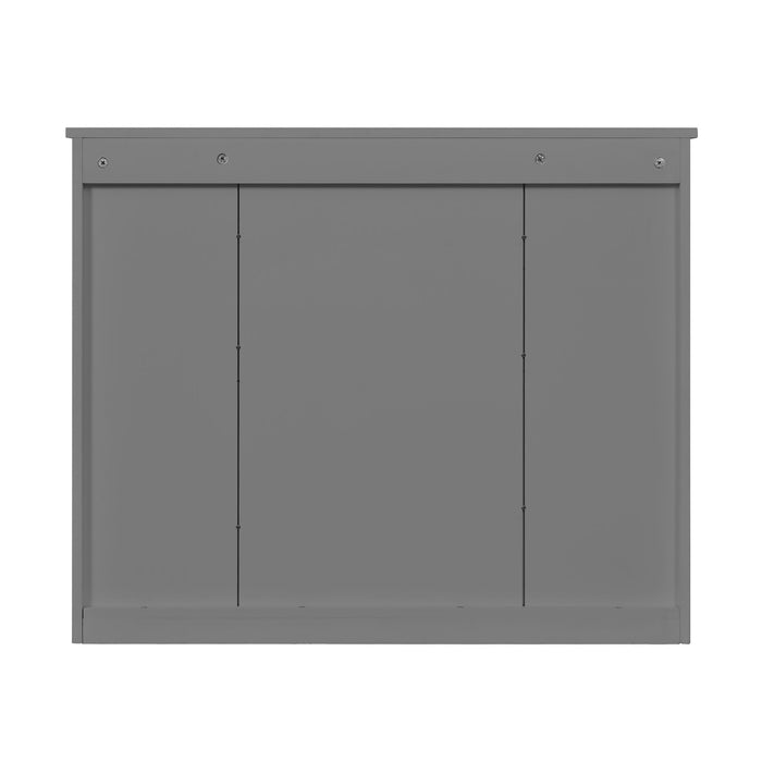 Wall Mounted Bathroom Cabinet With Mirror And 5 Shelves, Rectangular Design