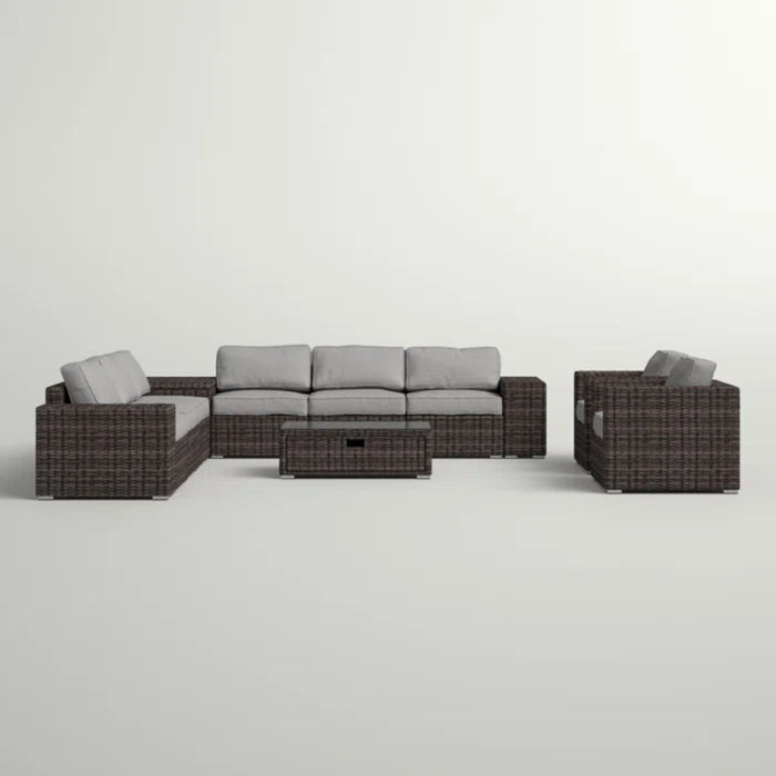 Stylish Rattan Wicker Person Seating Group With Premium Sunbrella Cushions Perfect For Outdoor Entertaining