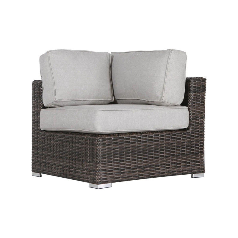 7 Piece Outdoor Sectional Seating Group With Cushions Wicker - Brown