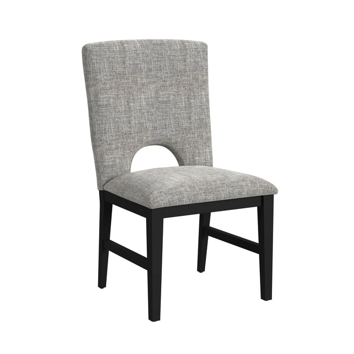 Oregon Side Chair with Grey Fabric in Black (2 Per Carton)