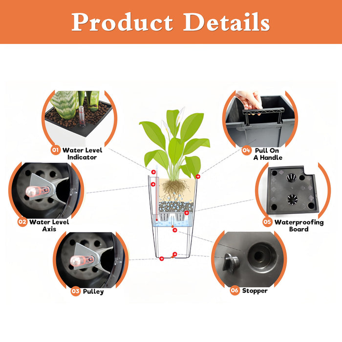 Indoor Outdoor Planter With Automatic Watering System