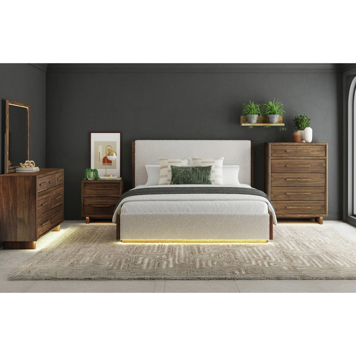 Brisbane Dresser and Mirror Set with LED in Brown