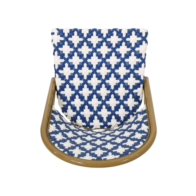 Chic French Bistro Chair With Durable Rattan And Aluminum Frame
