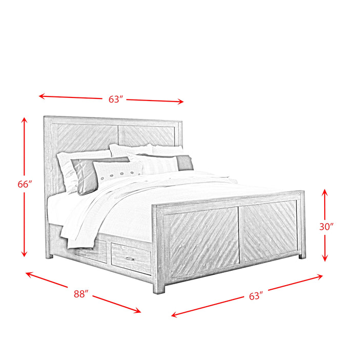 Jax Platform Storage Bed in Cherry