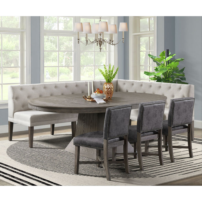 Peyton - Sectional Sofa Dining Set - Gray