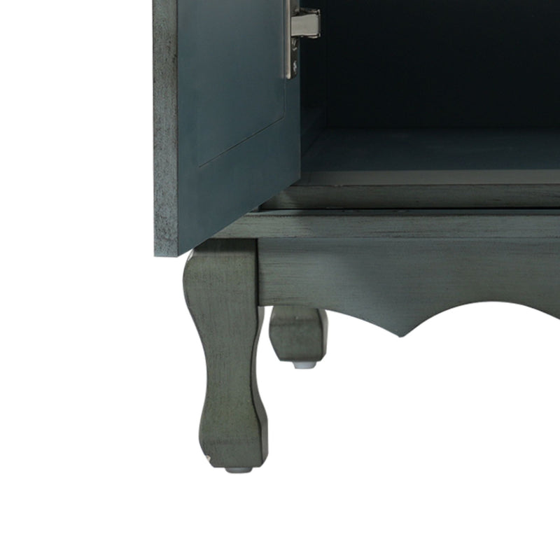 Vintage Bathroom Vanity With Ceramic Sink, Adjustable Shelves