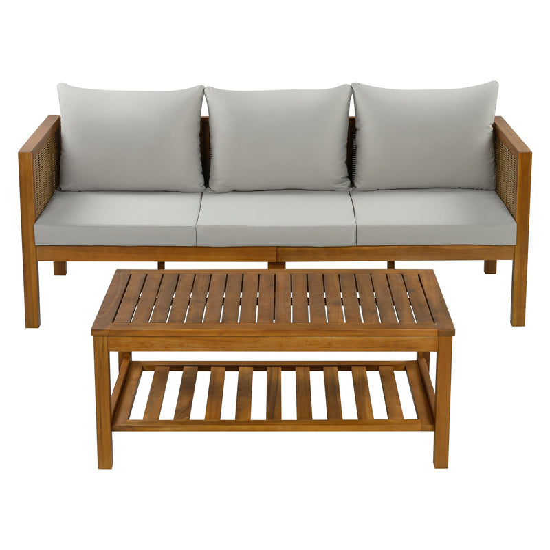 Patio Set Outdoor With Coffee Table And Cushions