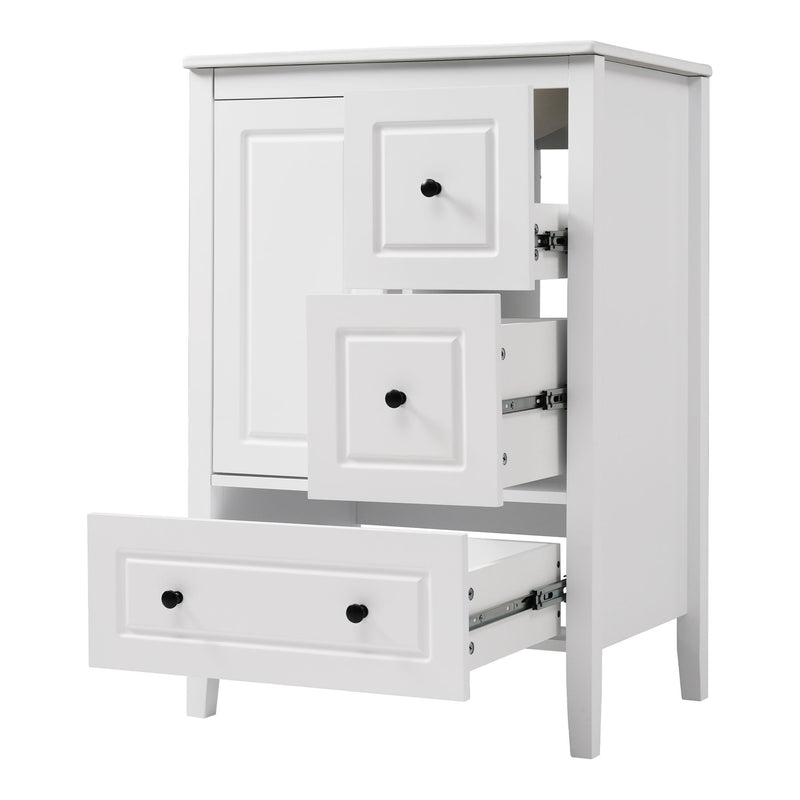 Retro Bathroom Vanity With Sink, Soft Closing Cabinet & Drawers