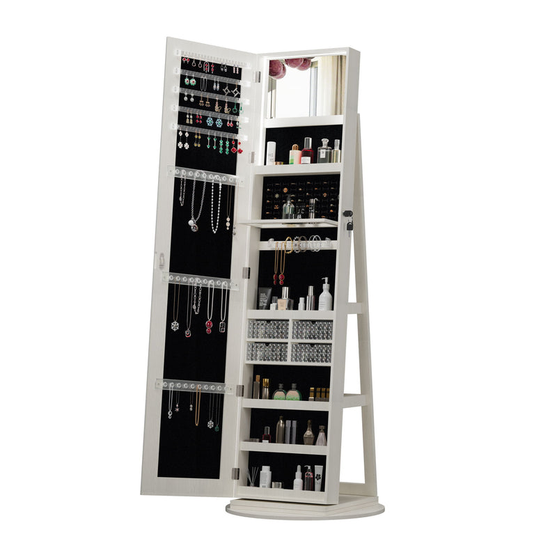 Swivel Jewelry Cabinet With Full Length Mirror