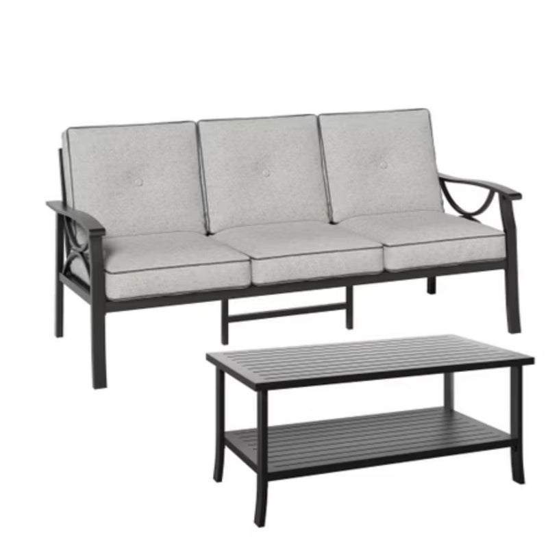 Patio Furniture Set & Coffee Table And Cushions For Backyard