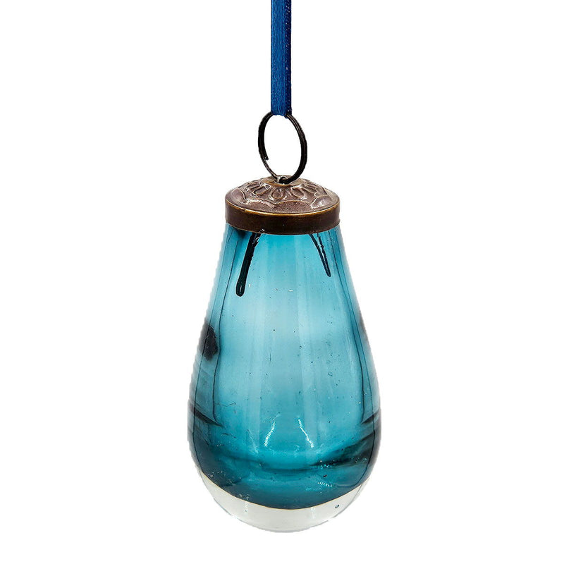 Luster Tear Drop Ornament, Glass Decorative Hanging Christmas Tree Ornaments For Holiday Party Decorations (Set of 12)