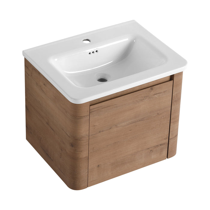 Wall Mounted Bathroom Vanity With Sink & 1 Soft Close Door
