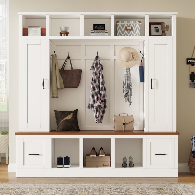 Hall Tree With Storage Bench, Entryway Coat Rack With Hooks
