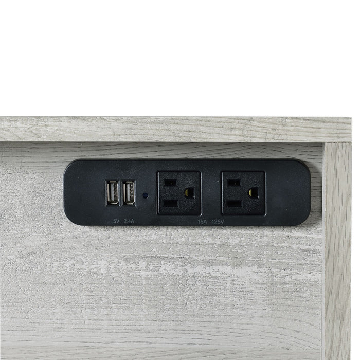 Preston - 2 Piece Desk And Bookshelf Set - Gray