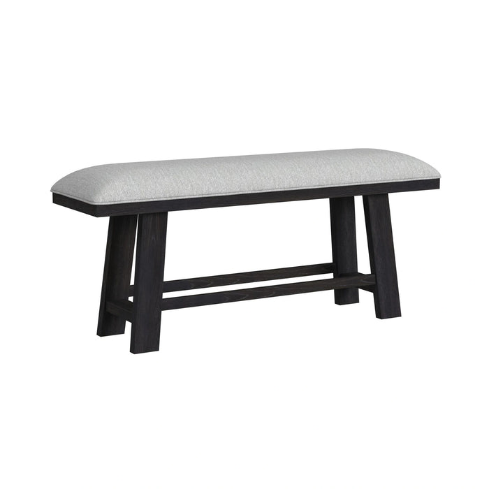 Transcend Bench with Light Grey Fabric in Charcoal