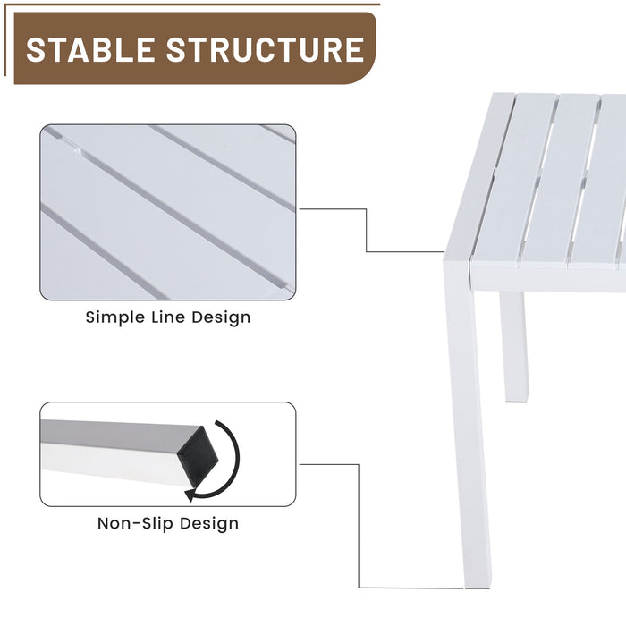 4 Piece Set Of Modern Color Block Designed Single Chairs With Long Table