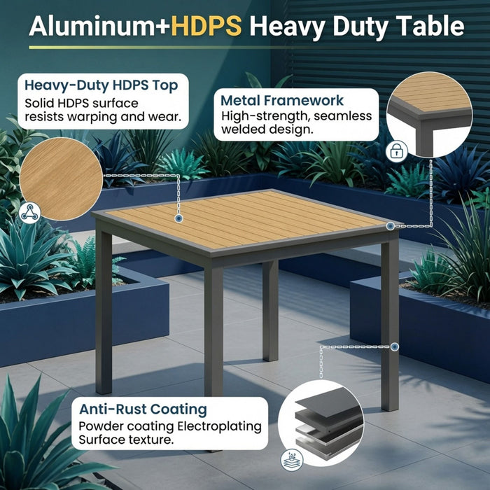 5 Piece Patio Dining Set, Table And Chairs For Outdoor Use - Gray