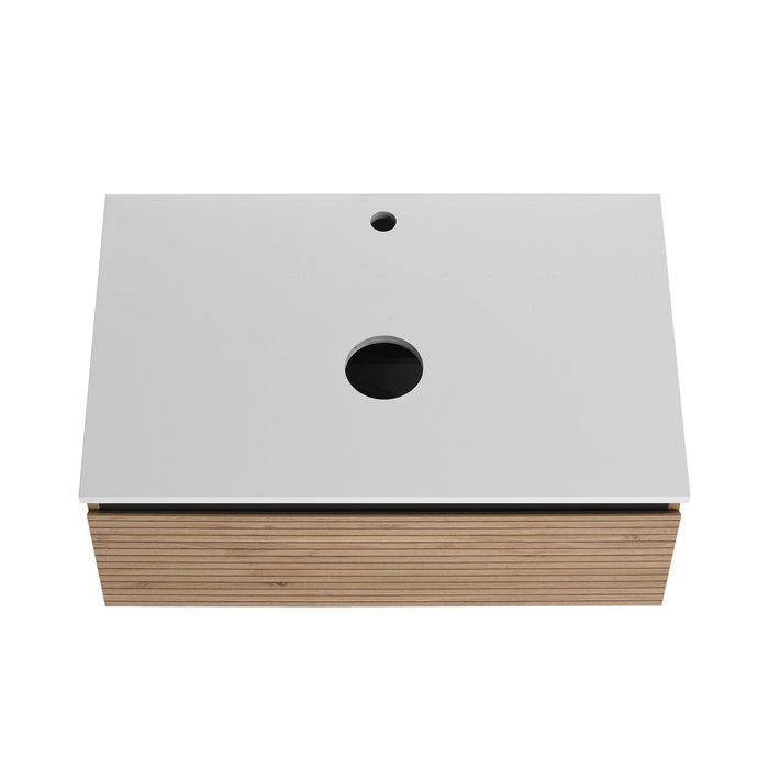 Wall Mounted Bathroom Vanity & 1 Soft Close Drawer (Excluding Sink)