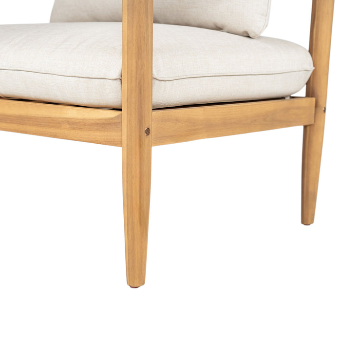 Terassi - Outdoor Lounge Chair (Set of 2) With Cushions - Beige / Light Teak