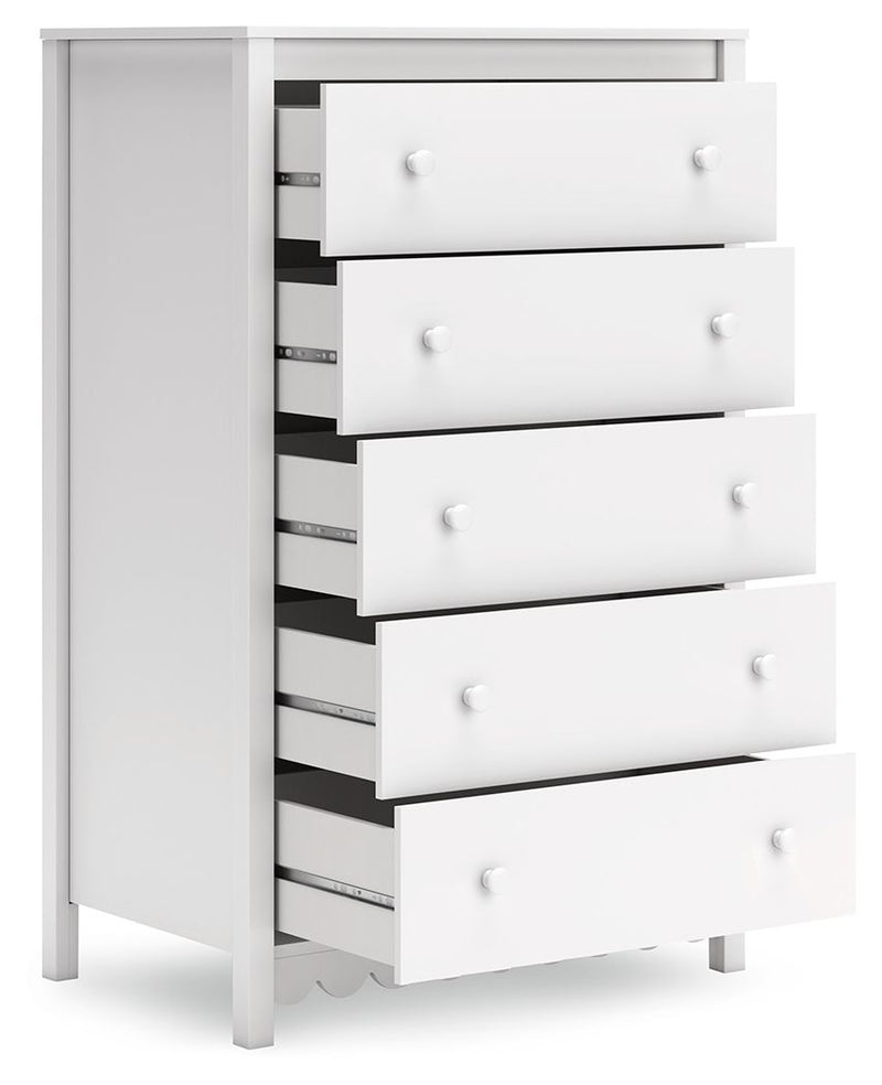 Hallityn - Five Drawer Chest - White