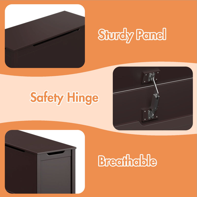 Toy Box Storage With Safety Hinged Lid