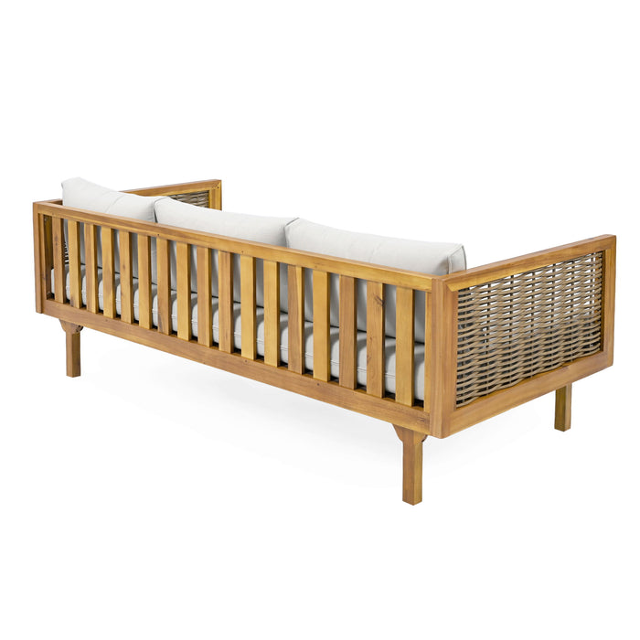 Claremont - 3 Seater Daybed Teak Acacia Wood Water Resistant Cushions