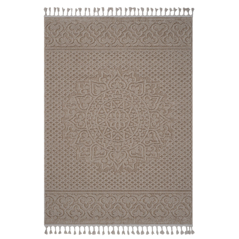 Guros - 6' X 9' Medallion Indoor / Outdoor Area Rug - Beige