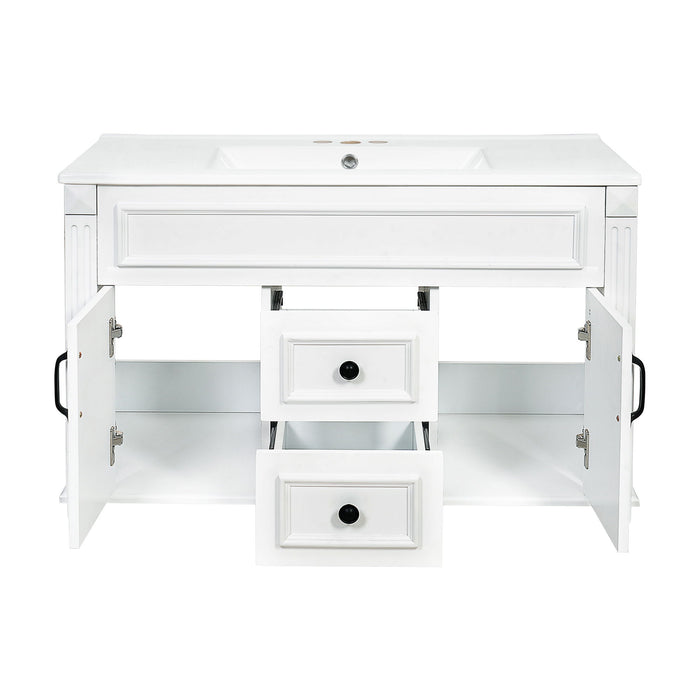 French Simple Style Wall Mounted Bathroom Cabinet With Sink