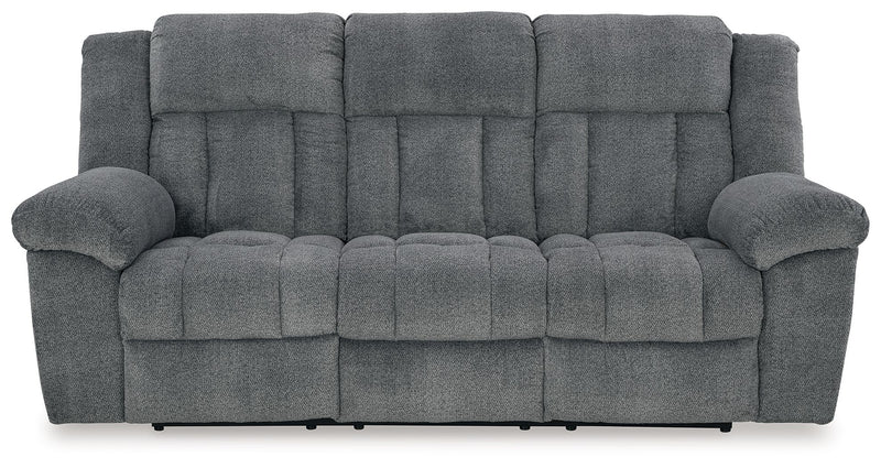 Tip-Off - Power Reclining Sofa With Adj Headrest - Slate