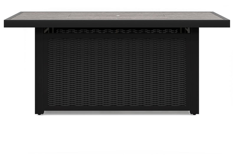 Beachcroft - Rectangular Fire Pit Table - Black / Light Gray