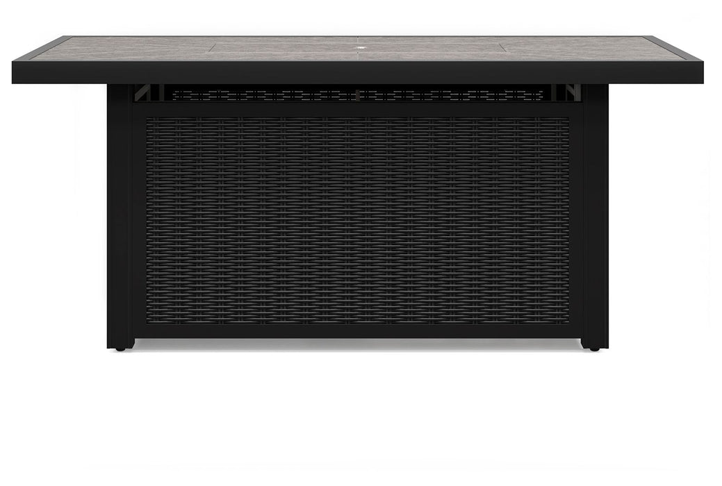 Beachcroft - Rectangular Fire Pit Table - Black / Light Gray