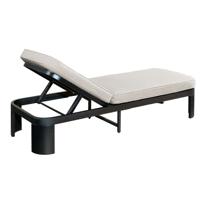 Outdoor Chaise Lounge Set With Side Table, 5 Position Adjustable Patio Recliner
