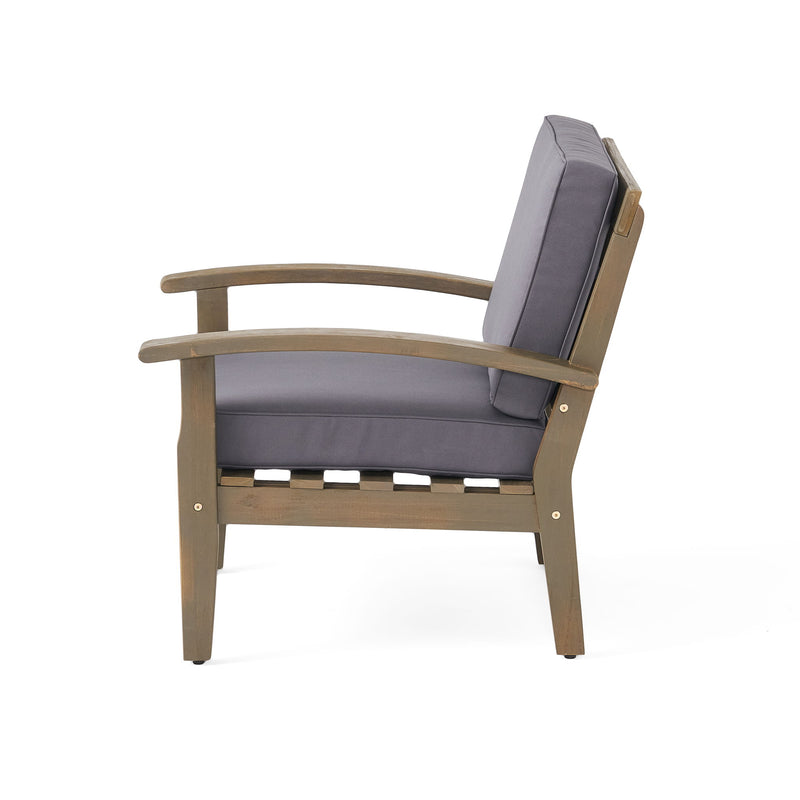 Peyton Club Chair Outdoor Seating Acacia Wood 32.25 X 28.00 X 31.25"