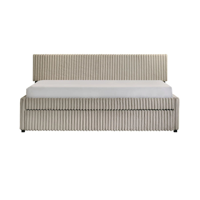 Arden Twin Daybed with Trundle in Corduroy Beige