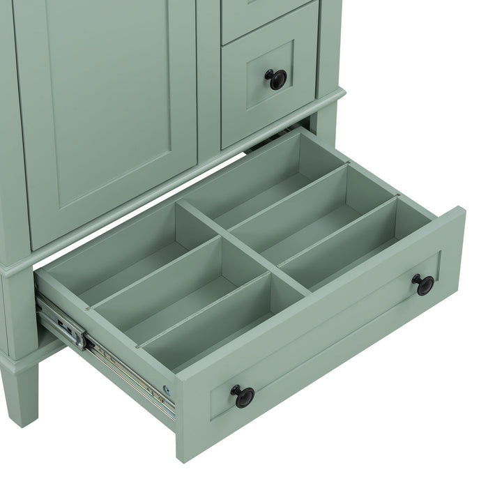 Bathroom Vanity With Integrated Basin, Soft Close Drawers, Door Mounted Double Layer Shelf