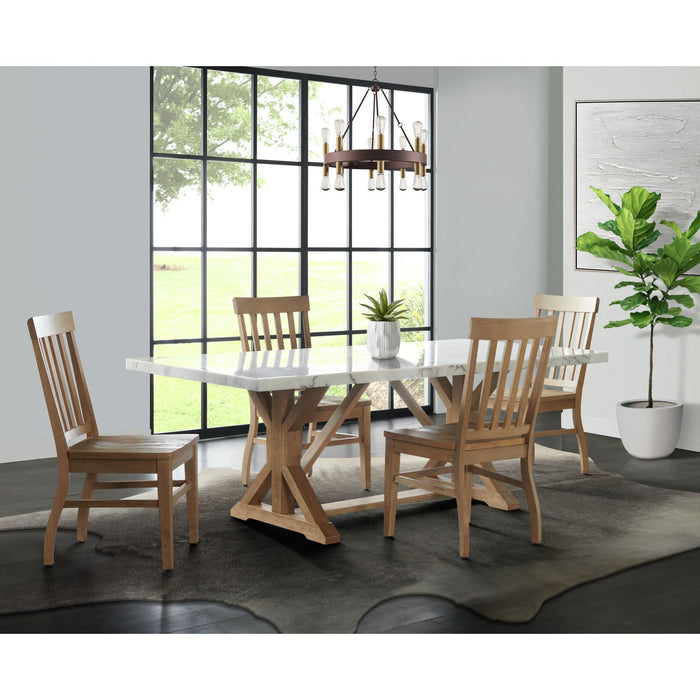 Lakeview - Marble Standard Height Rectangular Dining Table - White