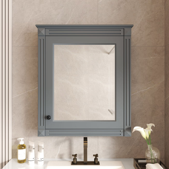 Wall Mounted Bathroom Storage Cabinet With Mirror, Medicine Cabinet With Height Adjustable Shelf