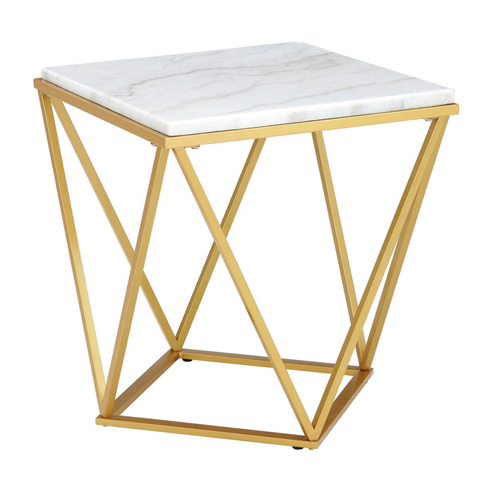 Riko Square End Table W/Gold Metal Leg