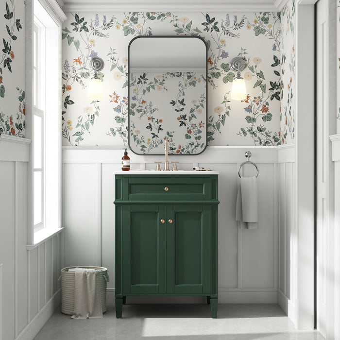 Bathroom Vanity With 2 Doors And Tip Out Drawer, Soft Closing Hinges