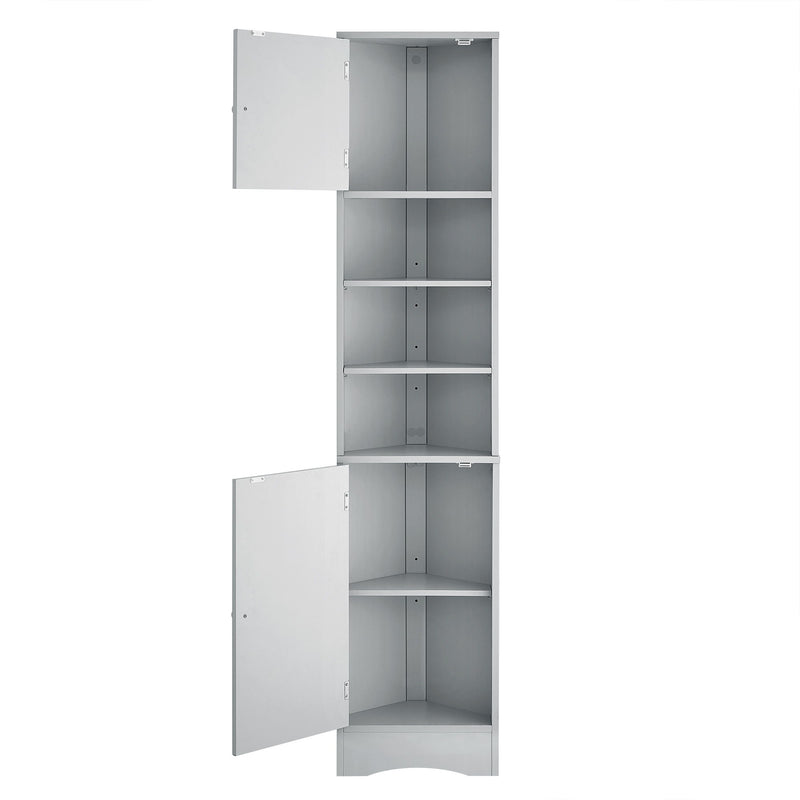 Multi Functional Corner Cabinet With Adjustable Shelves And 2 Doors